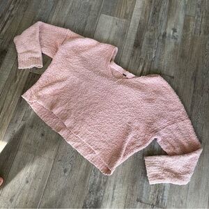 Cozy Pink Sweater FREE PEOPLE XL CROPPED